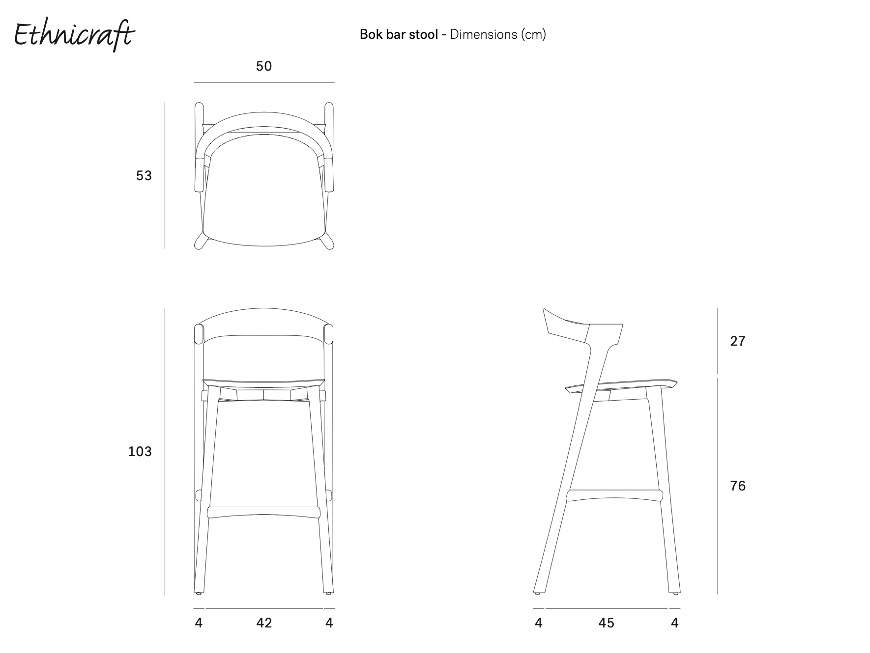 Bok counterstool by Ethnicraft