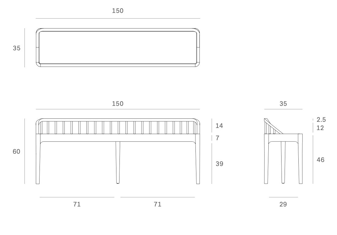 Spindle Bench Algarve Furniture