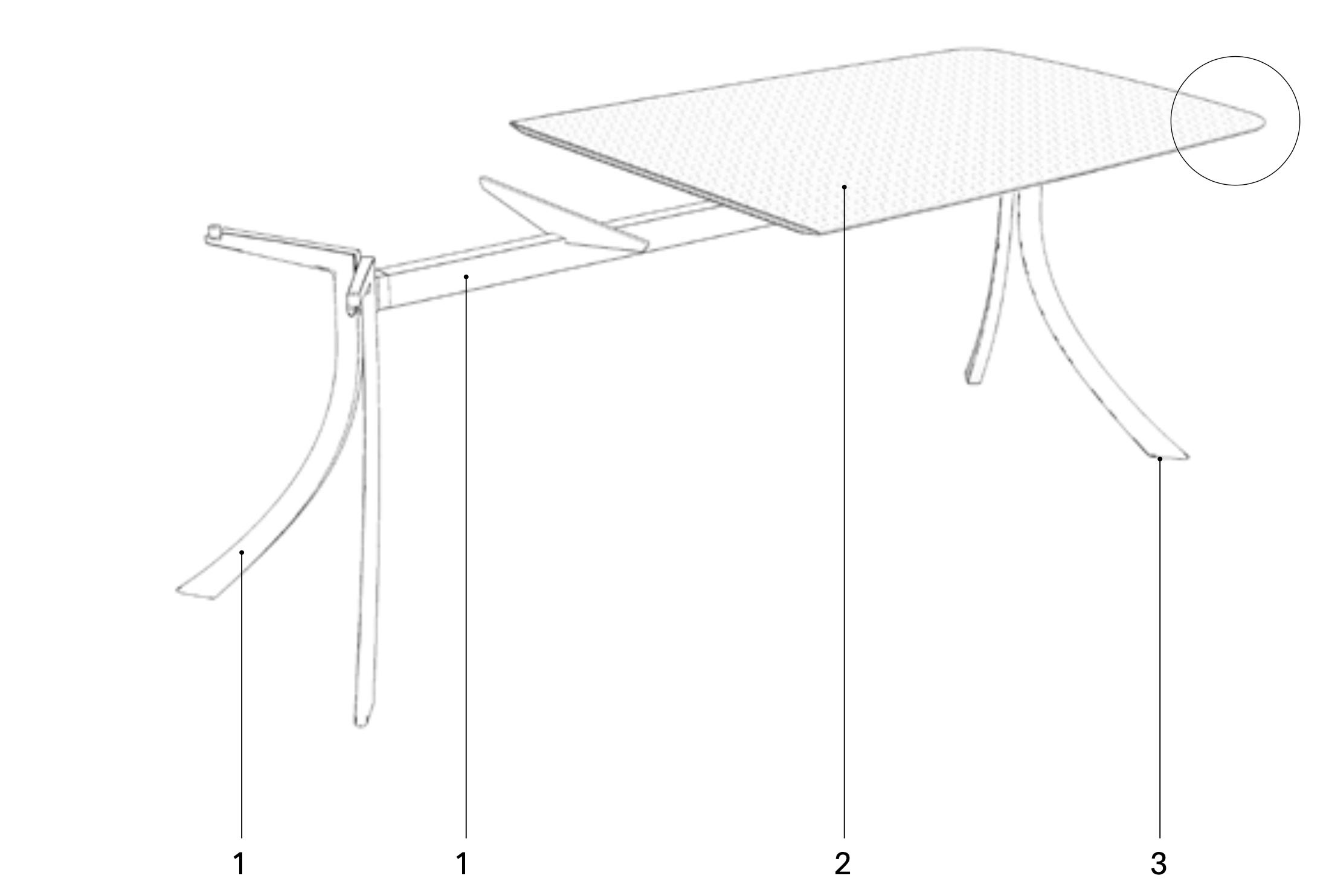 Falcata Exterior Dining Table by Expormim