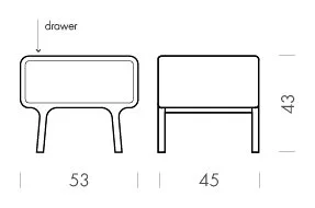 Fawn bedside cabinet by Gazzda
