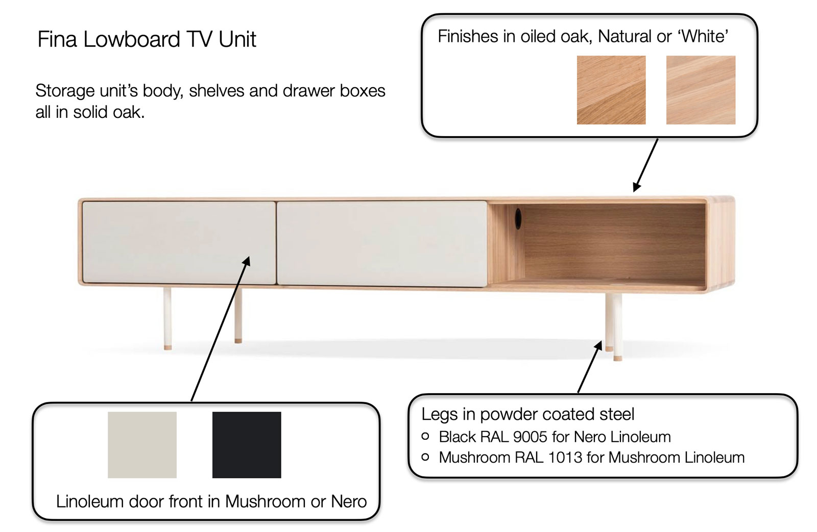 Fina Lowboard TV Units by Gazzda